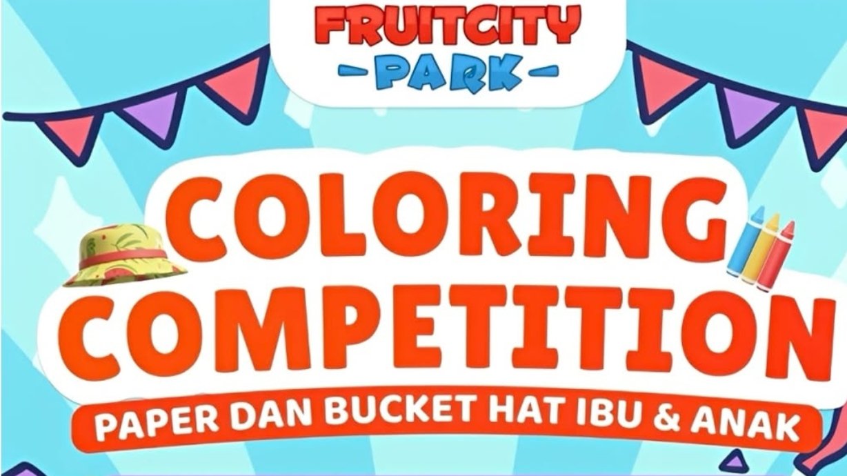Coloring Competition Paper & Bucket Hat Ibu & Anak — FRUITCITY Park Cilegon
