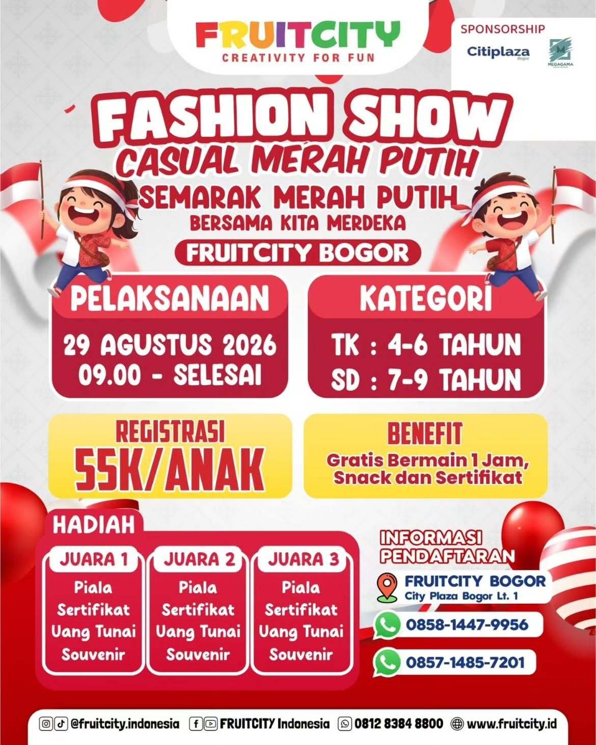 Fashion Show Casual Merah Putih — FRUITCITY Bogor
