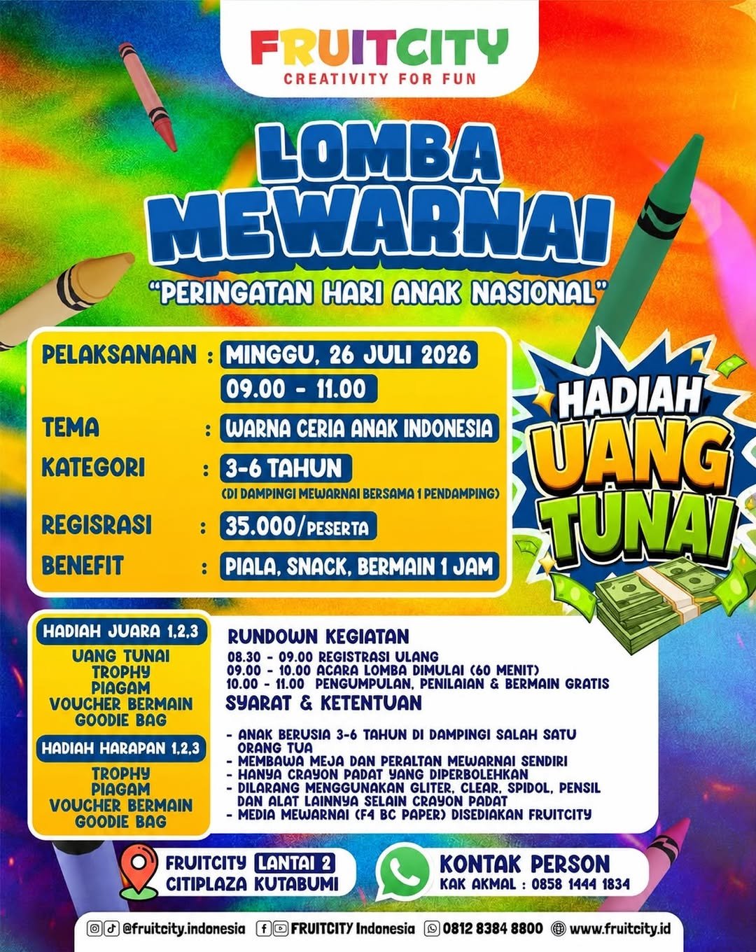 Lomba Mewarnai Hari Anak Nasional — FRUITCITY CitiPlaza Kutabumi
