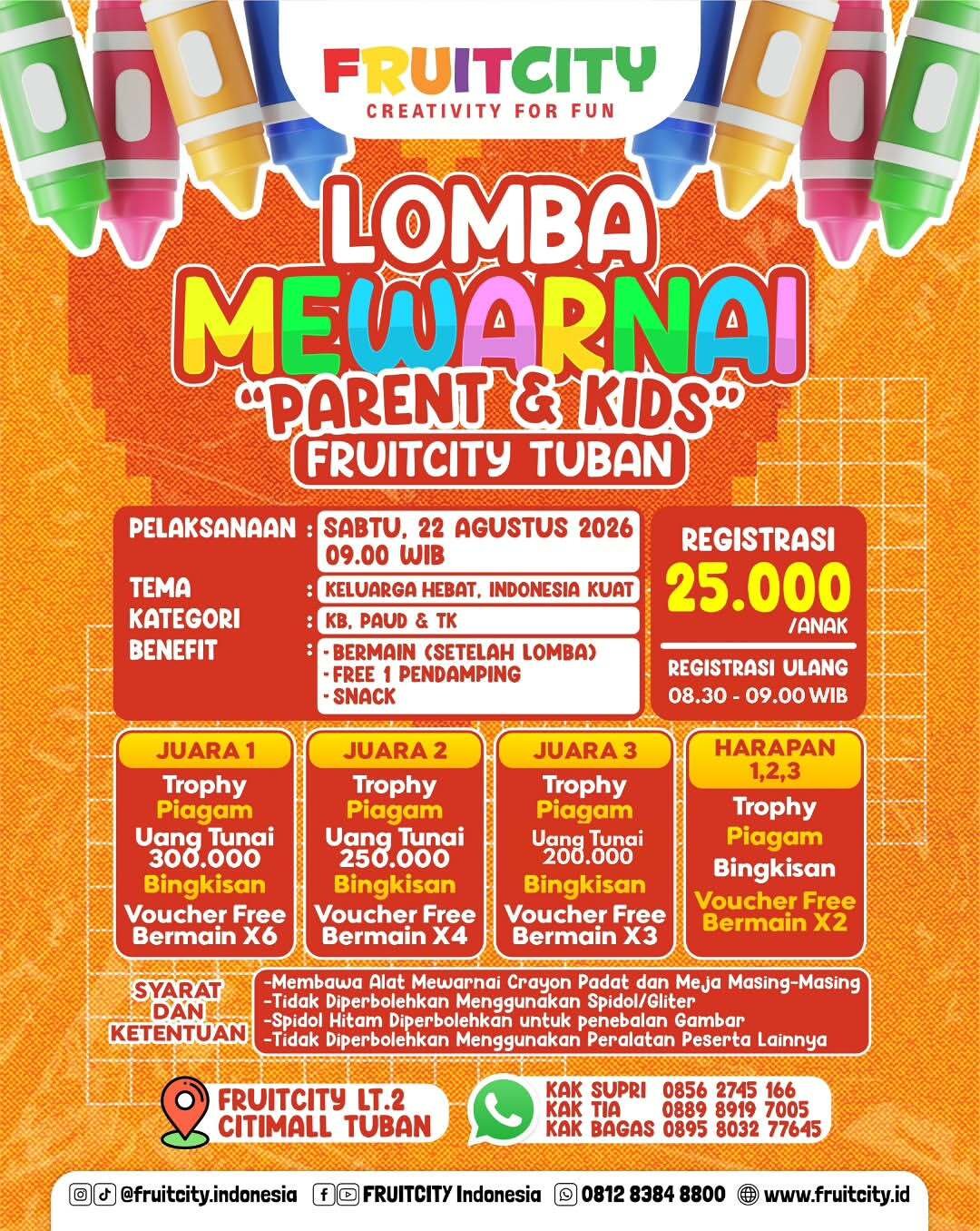 Lomba Mewarnai Parent & Kids — FRUITCITY Tuban
