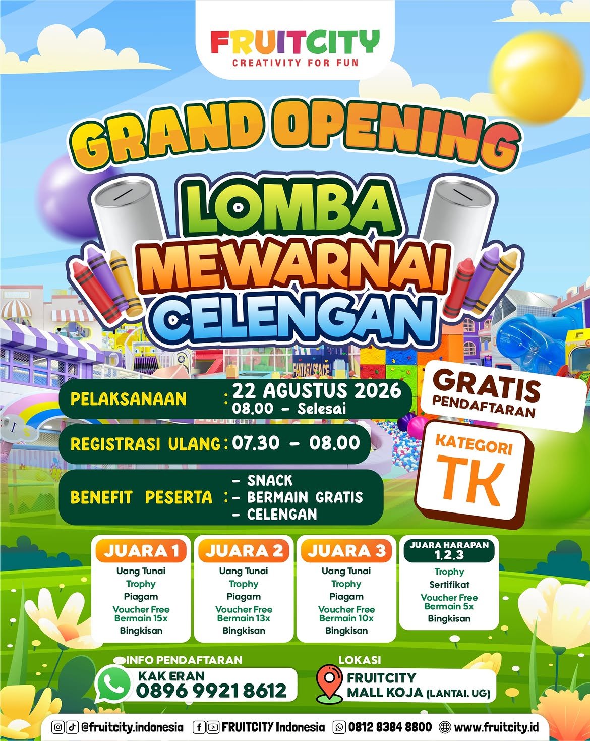 Grand Opening Lomba Mewarnai Celengan — FRUITCITY Mall Koja