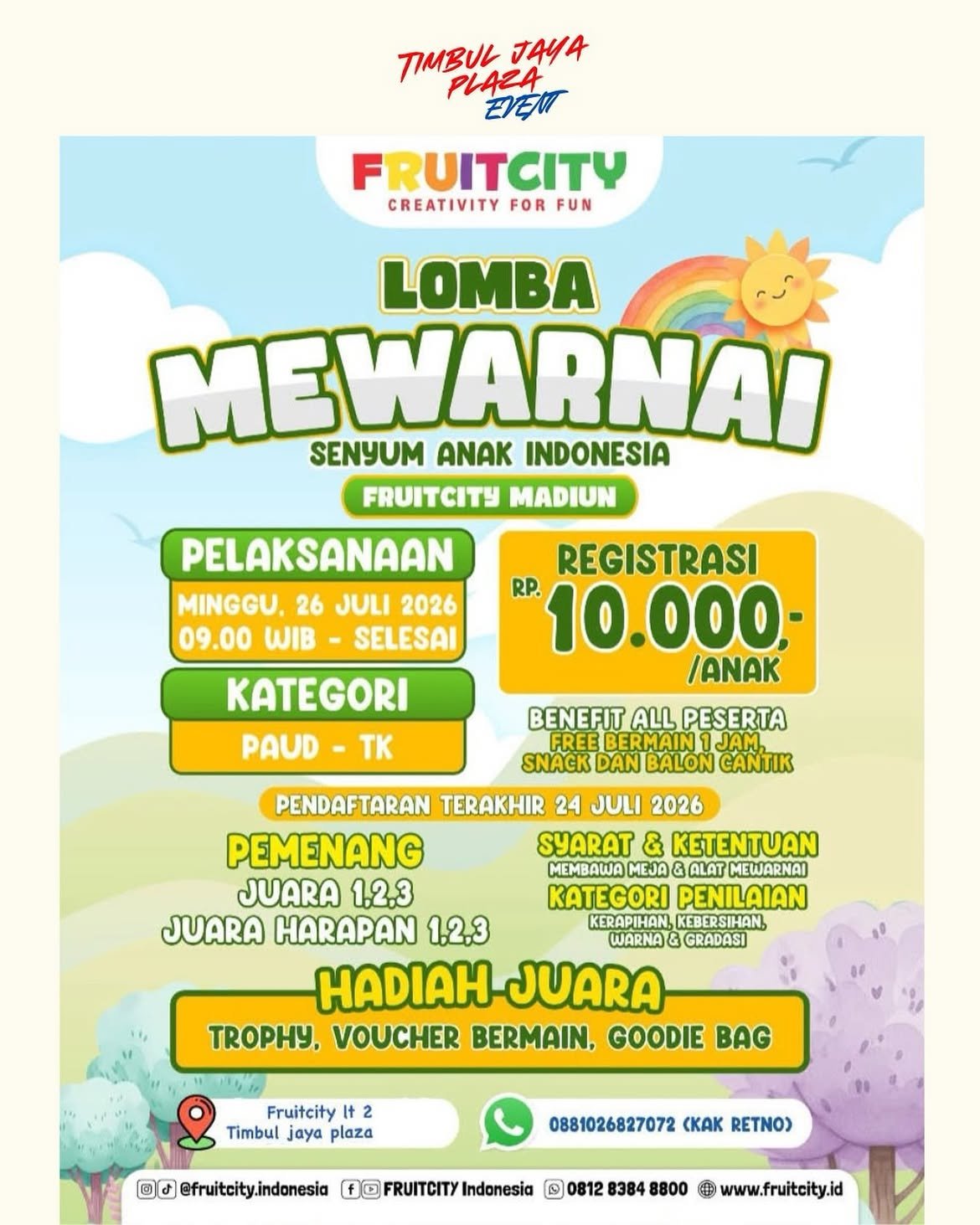 Lomba Mewarnai Senyum Anak Indonesia — FRUITCITY Madiun